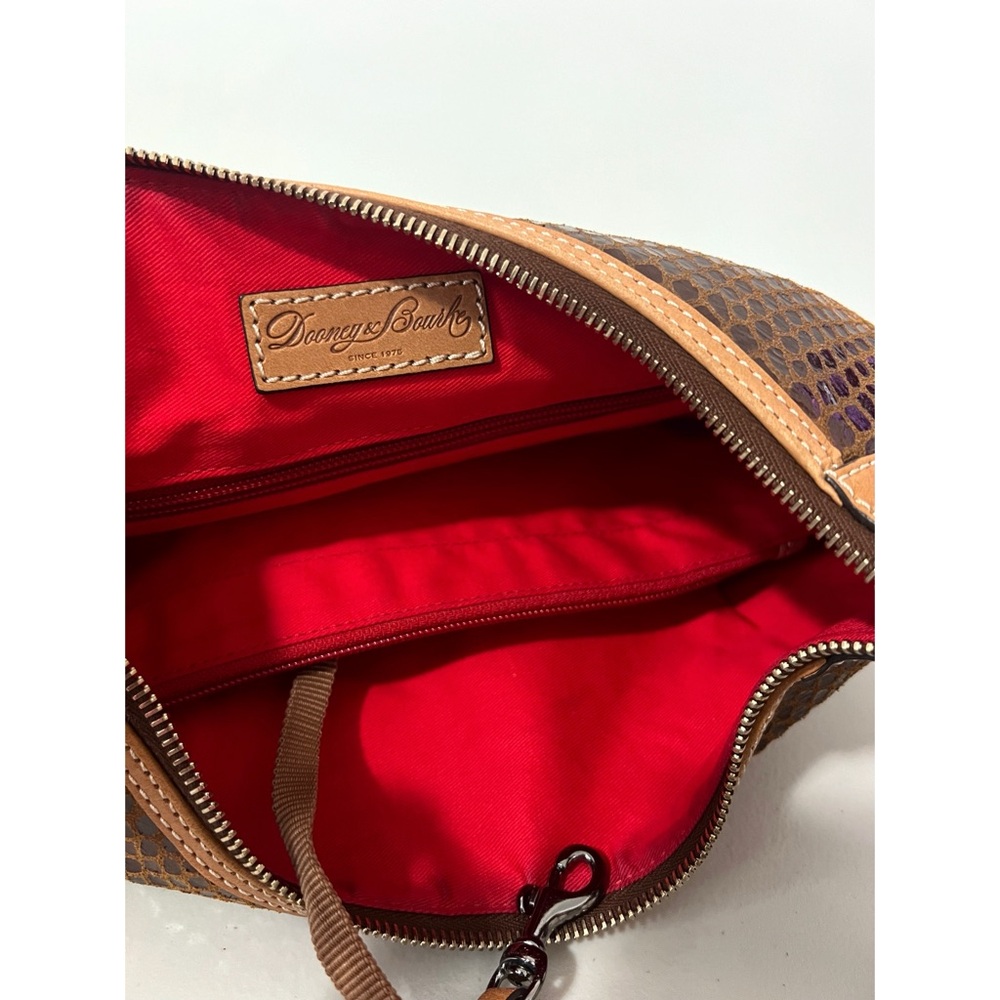 Dooney & Bourke Brown Embossed Snakeskin Shoulder Handbag - Picture 8 of 11